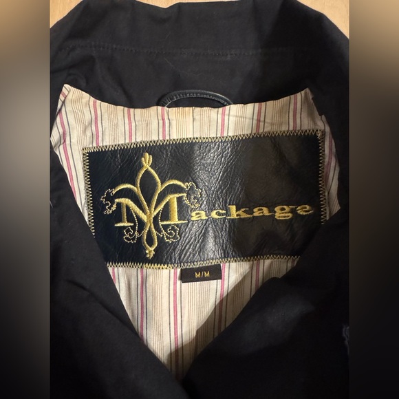 Mackage Trench Coat with Leather Trim Size Medium - Picture 3 of 11